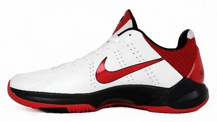 Kobe Bryant Nike Zoom Kobe V (5), Red and White Edition with colors white, red and black. Picture 04