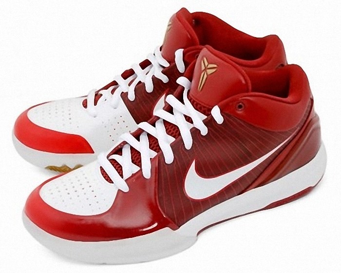 Kobe Bryant Nike Zoom Kobe IV (4), 2009 All-Star Edition with colors red, white and gold. Picture 01