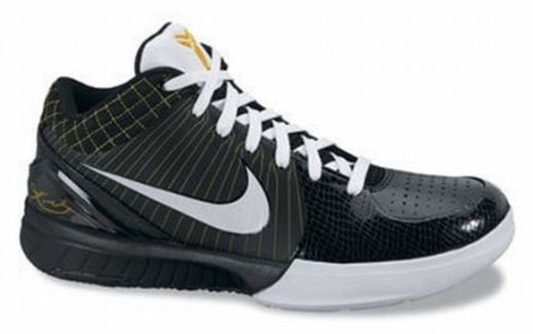 Kobe Bryant Nike Zoom Kobe IV (4), with colors black and white