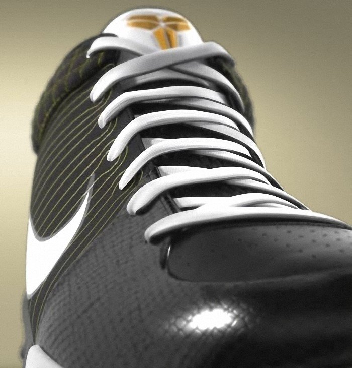Kobe Bryant Nike Zoom Kobe IV (4), Black and White Edition with colors black, white and yellow. Picture 21
