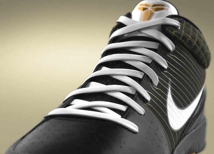 Kobe Bryant Nike Zoom Kobe IV (4), Black and White Edition with colors black, white and yellow. Picture 23