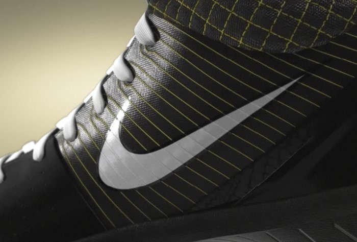 Kobe Bryant Nike Zoom Kobe IV (4), Black and White Edition with colors black, white and yellow. Picture 25