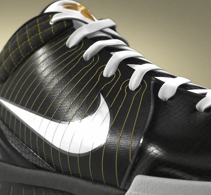 Kobe Bryant Nike Zoom Kobe IV (4), Black and White Edition with colors black, white and yellow. Picture 34