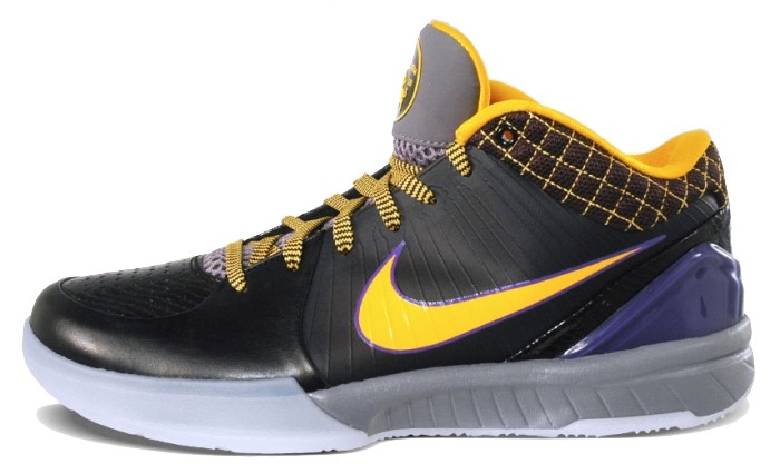 Kobe Bryant Nike Zoom Kobe IV (4), Carpe Diem Edition with colors Black, yellow, purple and grey. Picture 01