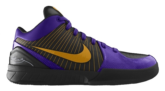 Kobe Bryant Nike Zoom Kobe IV (4), Nike iD 2009 NBA Finals with colors black, purple and gold. Picture 03