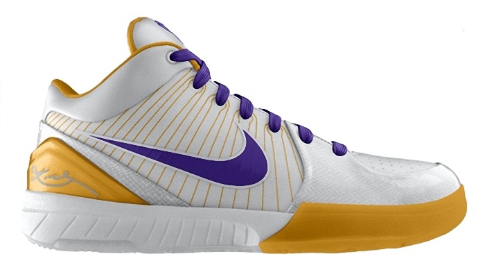 Kobe Bryant Nike Zoom Kobe IV (4), Nike iD 2009 NBA Finals with colors white, gold and purple. Picture 04