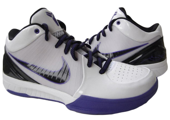Kobe Bryant Nike Zoom Kobe IV (4), white, black and purple colorway