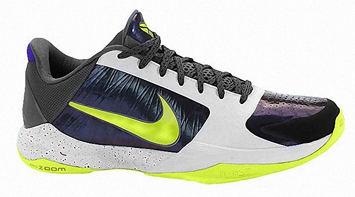 Kobe Bryant Nike Zoom Kobe V (5), Chaos Edition (Christmas Day) with colors bright yellow, black and white. Picture 02