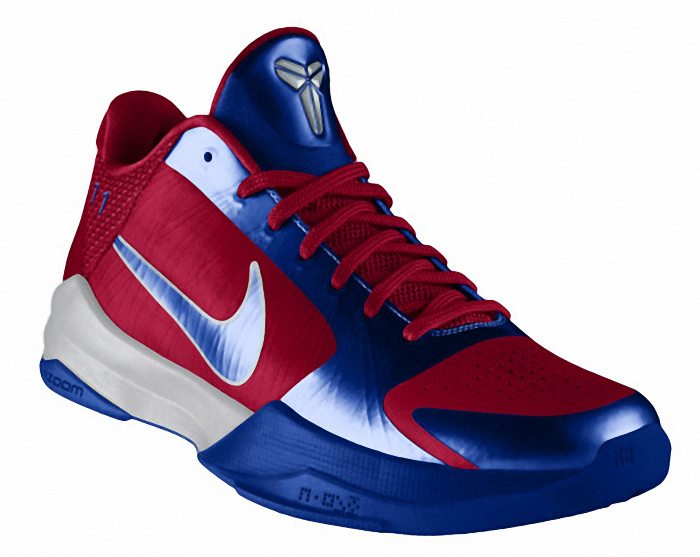 Kobe Bryant Nike Zoom Kobe V (5), Nike id 2010 Edition with colors red, blue and white. Picture 02