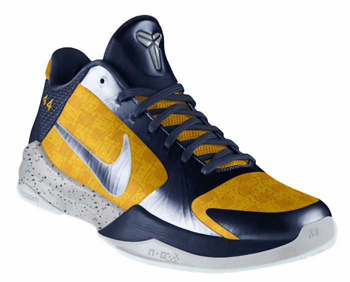 Kobe Bryant Nike Zoom Kobe V (5), Nike id 2010 Edition with colors blue, white and yellow. Picture 05