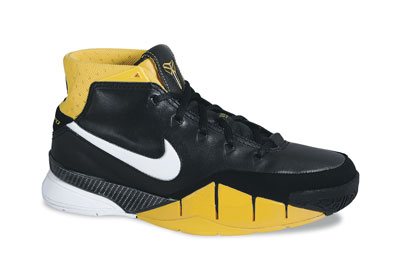 Kobe Bryant Nike Air Zoom Kobe I black, yellow and white